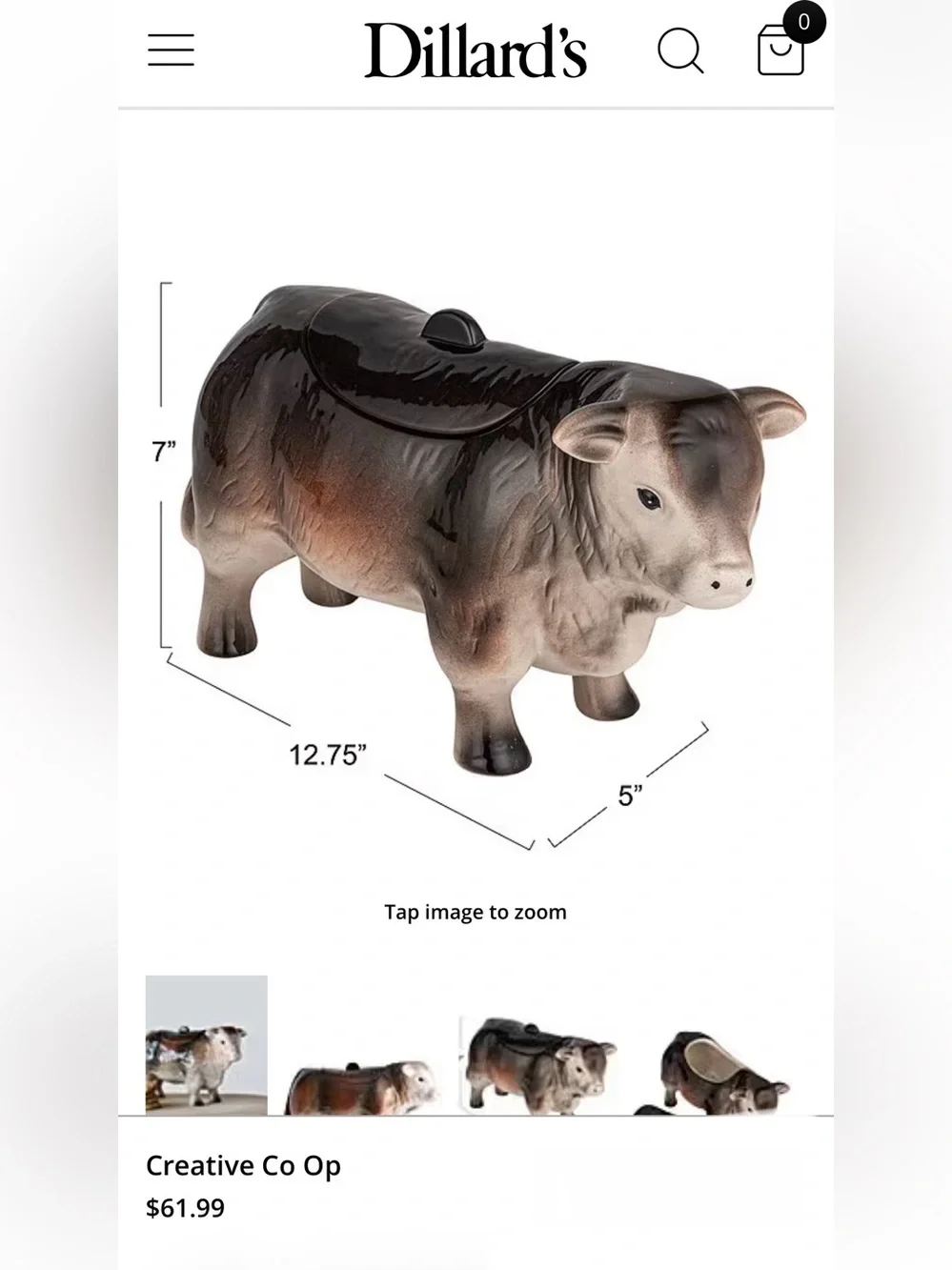 Ceramic Bull-shaped Cookie Jar / Planter